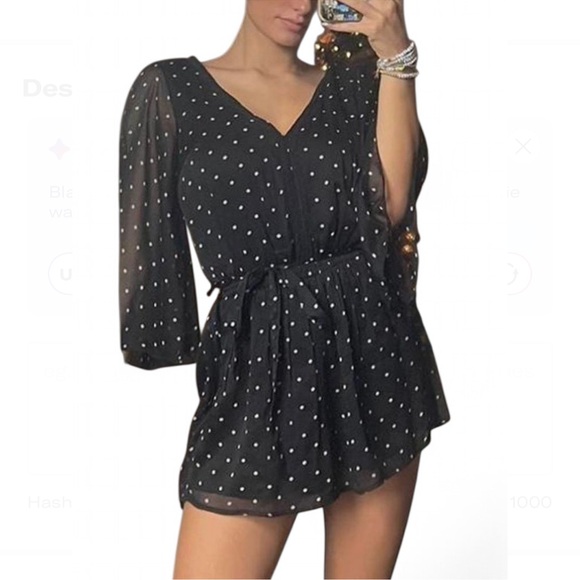 Abercrombie & Fitch Pants - Abercrombie & Fitch Polka Dot Black & White Romper - Size S